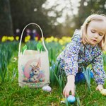 Personalized Fantasy Unicorn Dinosaur Initial Design Reusable Bunny Ears Basket with Name Party Favor Easter Hunting Birthday Gift for Kids Family