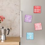 Personalized Heart Crosswords Scrabble Puzzle Acrylic Fridge Magnet with 2-20 Names Mother's Day Birthday Gift for Mom Grandma