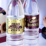 Etiquettes de Bouteille d'Eau Imperméables Personnalisées avec Nom et Année Class of 2025 Lot de 20 Cadeau de Fin d'Étude pour Graduation