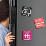 Personalized Heart Crosswords Scrabble Puzzle Acrylic Fridge Magnet with 2-20 Names Mother's Day Birthday Gift for Mom Grandma