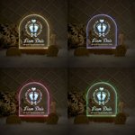 Personalized Cute Footprint Design Acrylic LED Night Light with Wooden Base Name and Text Baby Shower Room Decor Birthday Gift for Baby New Mom