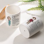 Personalised Difference Maker Cartoon Character Ceramic Planter Pot with Drainage and Bamboo Base Appreciation Gift for Nurse Doctor Medical Staff