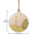 Estrella de madera personalizada grabada Ornamento del árbol de Navidad con 1 - 8 nombres y cuerda de cáñamo Navidad decoración del hogar regalo para la familia