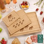 Personalized Mom Bear Cubs We Love You Design FSC Bamboo Charcuterie Cutting Board with Juice Groove Birthday Mother's Day Gift for Mom Grandma