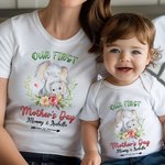 Camiseta personalizada para el Día de la Madre con un simpático animal y su nombre Regalo del Día de la Madre para la nueva mamá