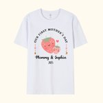 Personalised Cute Strawberry Lemon First Mother's Day T-Shirt with Title Mother's Day Gift for New Mom