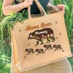 Bolsa de Yute Personalizada con Título y 1-12 Nombres para el Día de la Madre Regalo de Cumpleaños para Mamá Abuela
