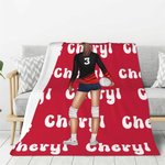Personalisierte Multicolor Cartoon Volleyball Mädchen weiche Decke mit Namen und Nummer Home Decor Game Day Geburtstag Geschenk für Volleyball-Liebhaber Frauen werfen
