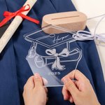 Personalisierte Graduation Cap Einstellbare LED-Nachtlicht mit verschiedenen Farben wechselnden und hölzernen Basis Graduation Souvenir Zimmer Dekoration Geschenk für Absolventen