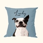 Fodera per cuscino personalizzato con foto dell'animale preferito e nome cuscino da divano da camera regalo per amanti degli animali domestici