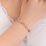 Bracelet Ajustable Personnalisé avec 1-8 Breloques Fleur de Naissance Style Minimaliste Bijoux Anniversaire Noël Cadeau pour Femme