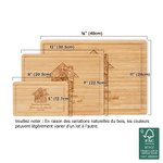 Planche à Découper en Bambou FSC Personnalisée avec Texte Rainure pour Jus de Fruits Cadeau Pendaison de Crémaillère pour Couple Famille Charcuterie