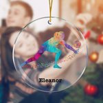 Henkilökohtainen akvarelli lentopallo pelaaja siluetti akryyli koriste nimi ja vuosi joulukuusi sisustus urheilu lahja lentopallo ystäville