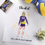 Póster personalizado de jugadora de voleibol con nombre y número Decoración del hogar Regalo de cumpleaños para niñas