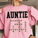 Personalised Funny Leopard Bow Crossword Puzzle T-shirt Sweatshirt with Name Mother's Day Birthday Gift for Mom Grandma