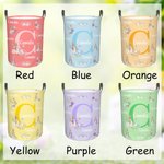 Personalised Peter Rabbit Floral Initial Collapsible Waterproof Laundry Storage Basket with Name and Handle Birthday Easter Gift for Boys Girls