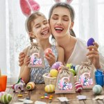 Personalized Fantasy Unicorn Dinosaur Initial Design Reusable Drawstring Burlap Bag with Name Party Favor Easter Hunting Gift for Kids Family