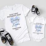 Personalisierte niedliche Herz-T-Shirt Baby Onesie mit Namen Unser erstes Vatertagsgeschenk für Daddy Baby