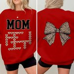 Personalised Funny Leopard Bow Crossword Puzzle T-shirt Sweatshirt with Name Mother's Day Birthday Gift for Mom Grandma