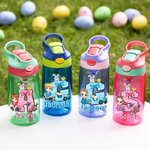 Borraccia da 475ml personalizzata con design del coniglietto iniziale e personaggio in stile cartone animato regalo di Pasqua per bambini