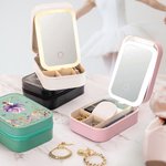 Personalized Birth Flower Butterfly Ballet Girl Jewelry Box with Name with Changing Color LED Makeup Mirror Anniversary Birthday Gift for Girls Women