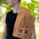 Personalised Football Cartoon Character Name Waffle Sports Towel with Hook Super Absorbent Sports Accessory Birthday Team Gift for Sports Lover Player