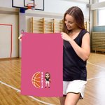 Personalised Football Cartoon Character Name Waffle Sports Towel with Hook Super Absorbent Sports Accessory Birthday Team Gift for Sports Lover Player