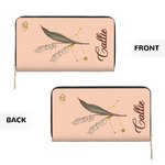 Personalizado Zodiaco Nacimiento Flor PU Cartera de cuero con nombre y múltiples compartimentos Día de la Madre Cumpleaños Regalo para Mujeres Niñas