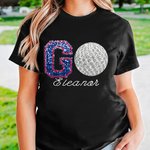 Sweatshirt à Col Rond Personnalisé avec Balle Lettre Pailletés et Nom Cadeau Jour de Match pour Amateur Sport de Balle