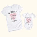 Personalisierte niedliche Herz-T-Shirt Baby Onesie mit Namen Unser erstes Vatertagsgeschenk für Daddy Baby