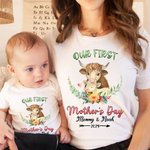 Camiseta personalizada para el Día de la Madre con un simpático animal y su nombre Regalo del Día de la Madre para la nueva mamá