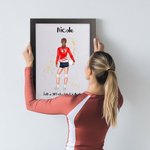 Póster personalizado de jugadora de voleibol con nombre y número Decoración del hogar Regalo de cumpleaños para niñas