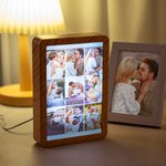 Gepersonaliseerd Music Player Design Spiegelfotolijst met naam en veranderende kleur LED Valentijnsdag Verjaardagscadeau voor echtparen Familie