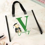 Personalized Classic Winnie the Pooh Clear Tote Bag with Name Graduation Birthday Gift for Family and Friends