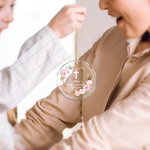 Personalized Floral Leaf Cross Ornament with Name Birthday Baptism Christening Gift for Boys Girls