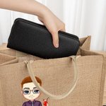 Personalizada de dibujos animados de moda Maestro Bolsa de yute con el nombre y el tema de cumpleaños de vuelta a la escuela Día del Maestro de regalo para el maestro