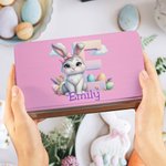 Personalisierte niedlichen Cartoon Bunny Food-Grade-Metall Keks Storage Tin Box mit Initialen und Namen Geburtstag Ostern Geschenk für Kinder