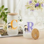 Personalized Classic Winnie the Pooh 20 oz Clear Frosted Glass Tumbler with Name Lid and Straw Birthday Graduation Gift for Graduates
