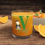 Personalized Graduation Hat Classic Winnie the Pooh Initial 10oz Whiskey Glass with Name and Slate Coaster Graduation Party Gift for Graduate Drinkers