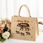 Bolsa de Yute Personalizada con Título y 1-12 Nombres para el Día de la Madre Regalo de Cumpleaños para Mamá Abuela
