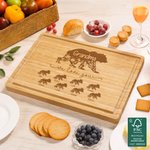Personalized Mom Bear Cubs We Love You Design FSC Bamboo Charcuterie Cutting Board with Juice Groove Birthday Mother's Day Gift for Mom Grandma