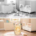 Personalised Peter Rabbit Floral Initial Collapsible Waterproof Laundry Storage Basket with Name and Handle Birthday Easter Gift for Boys Girls