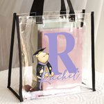 Personalized Classic Winnie the Pooh Clear Tote Bag with Name Graduation Birthday Gift for Family and Friends