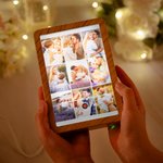 Gepersonaliseerd Music Player Design Spiegelfotolijst met naam en veranderende kleur LED Valentijnsdag Verjaardagscadeau voor echtparen Familie