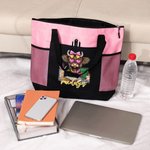 Personlig Highland Cow Mesh-fickor Oxford Tote Bag med namn och dragkedja Tillbaka till skolan Examen Lärarens dag Present för akademiker Lärare