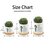 Personalised Difference Maker Cartoon Character Ceramic Planter Pot with Drainage and Bamboo Base Appreciation Gift for Nurse Doctor Medical Staff