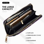 Personalizado Zodiaco Nacimiento Flor PU Cartera de cuero con nombre y múltiples compartimentos Día de la Madre Cumpleaños Regalo para Mujeres Niñas