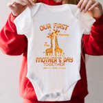 Personalized 2025 Our First Mother's Day Together Giraffe Baby Onesie Gift for Baby New Mother