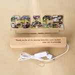 Personalized Coach Design 13 Photos Collage LED Night Light with Wooden Base Home Decor Birthday Retirement Team Appreciation Gift for Coach