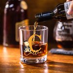 Personalized Graduation Hat Classic Winnie the Pooh Initial 10oz Whiskey Glass with Name and Slate Coaster Graduation Party Gift for Graduate Drinkers